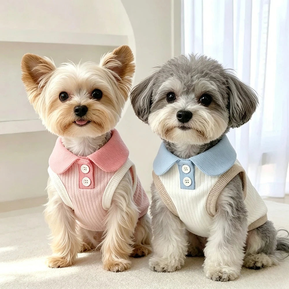 Fashion Pet Polo Shirt Spring Summer Breathable Casual Dog Clothes Soft Skin-friendly Puppy Sweatshirt for Small and Medium Breeds
