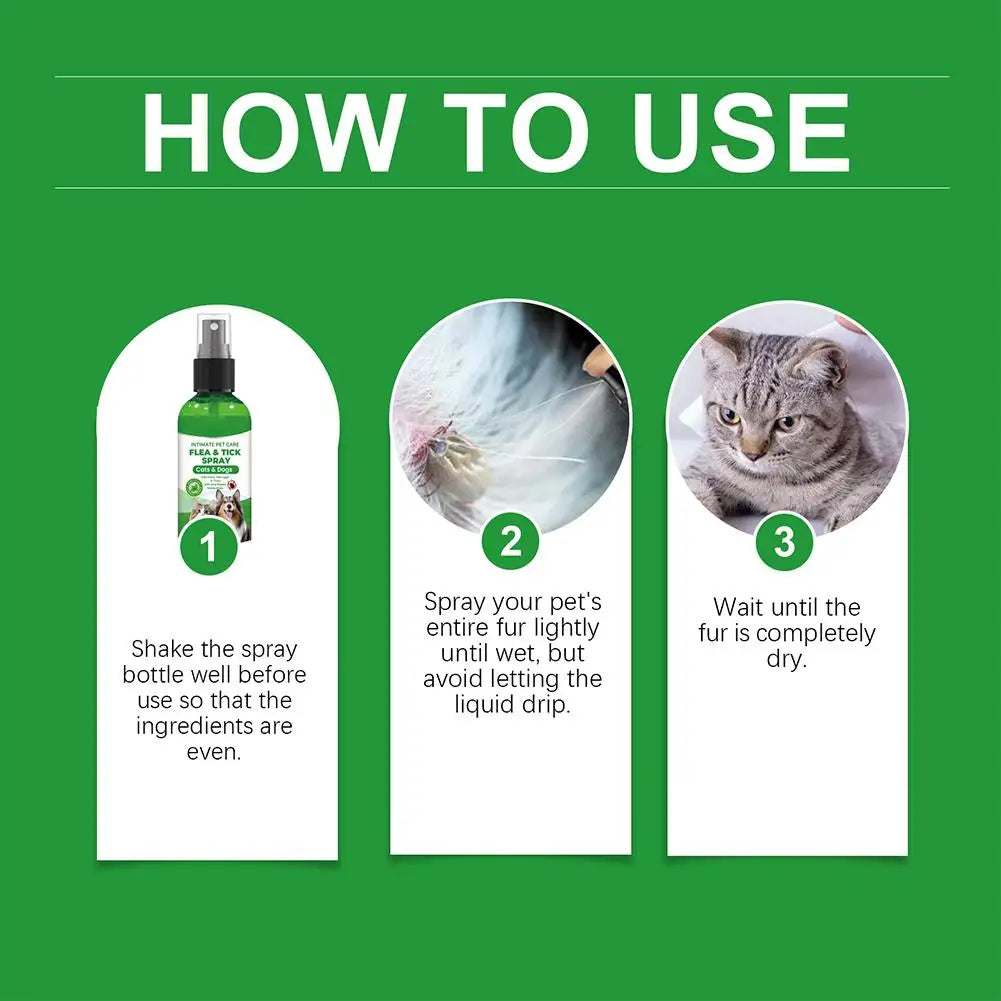 Pet Insect Repellent Dog Cat Hair Skin Insect Repellent Spray Daily Gentle Care Agent Repel Fleas Ticks Mites Pet Cleaning Spray