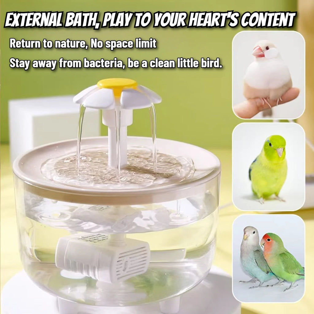 2-in-1 Automatic Parrot Bath Fountain – Water Circulation, USB Powered