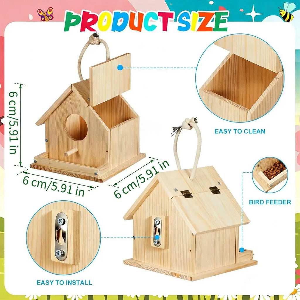 DIY wooden birdhouse – painting set, for children and family