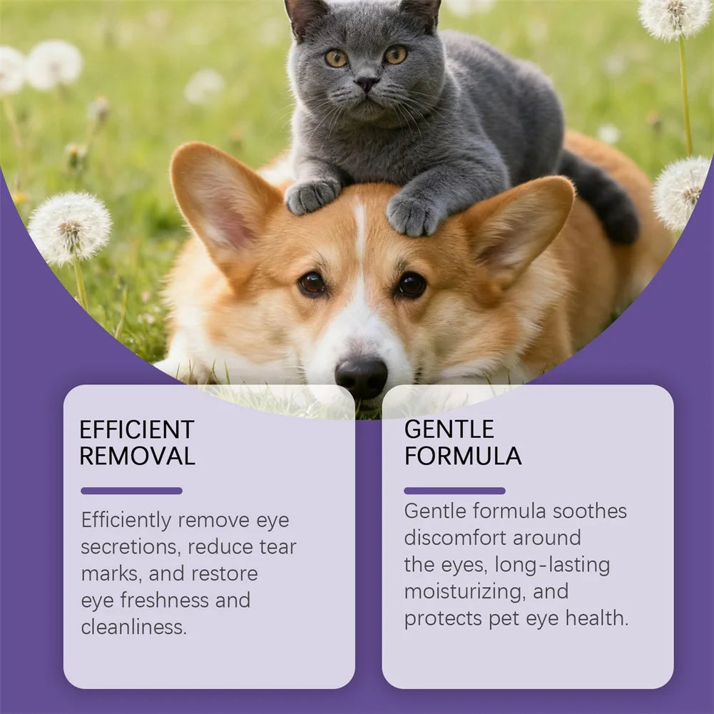30ml Pet Eye Drops For Dogs Cats Non-Irritating Effectively Removes Ear Cleaner Cleaning Tear Stains Dirt Earwax Eyes Pet Care