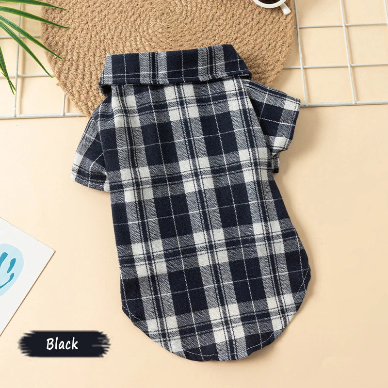 Plaid Shirts for Small Dogs and Cats – Polo Shirt for All Seasons