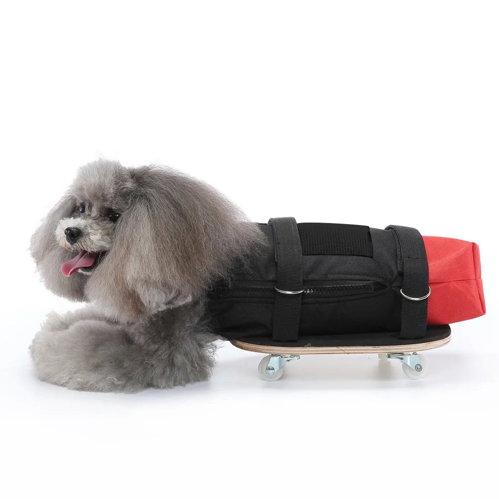 Pet Rehabilitation Aid Wooden Support Cart for Disabled Dogs with Chest and Limb Protection Mobility Scooter Dog Stroller