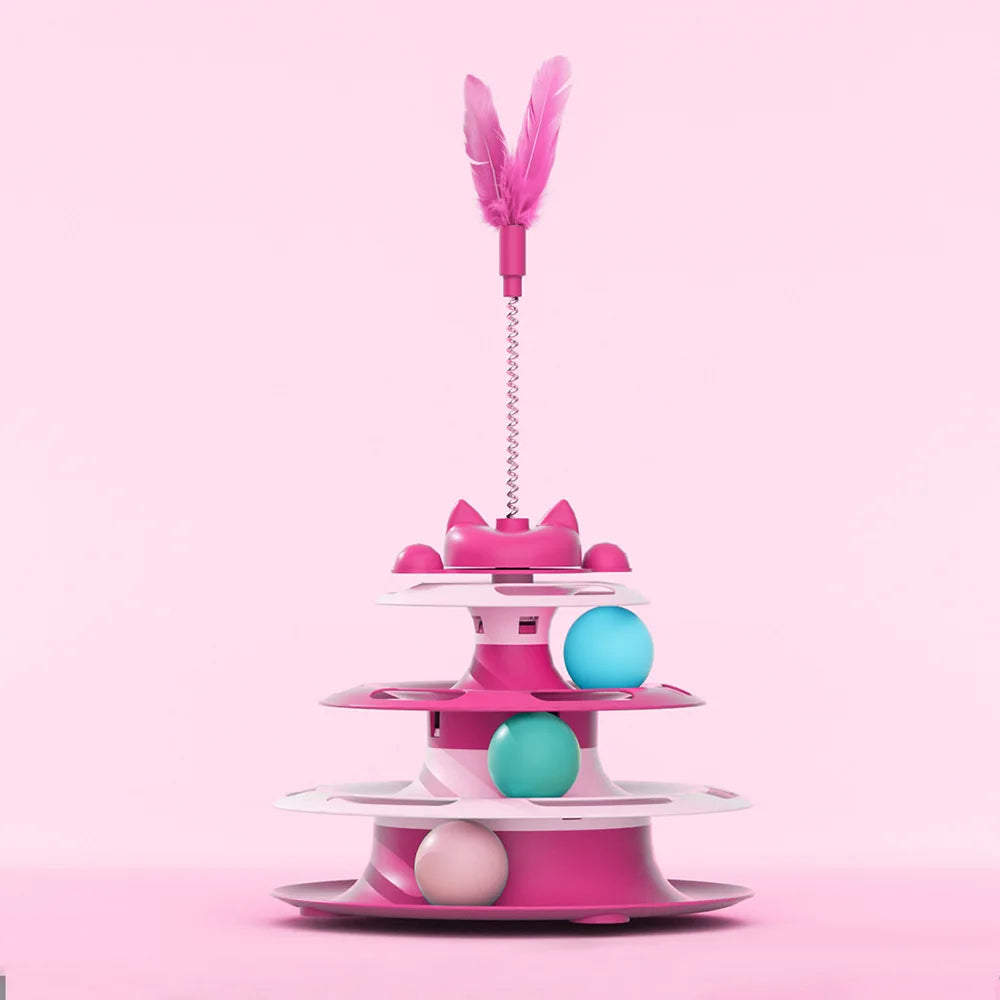 Interactive cat toy – vortex with balls and a stick