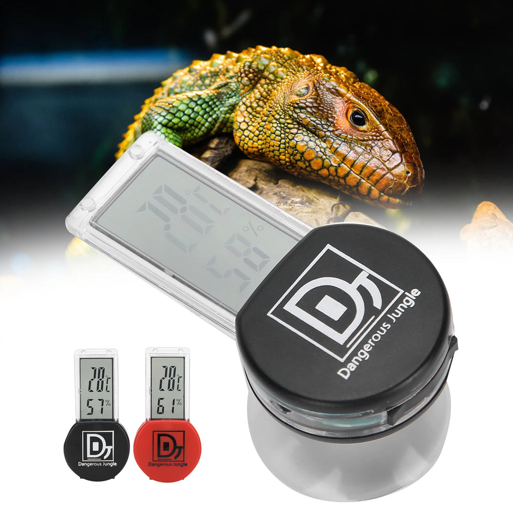 Reptile Temperature Gauge Thermometer Reptile Terrarium Thermometer Hygrometer Digital Display Pet Temperature Gauge