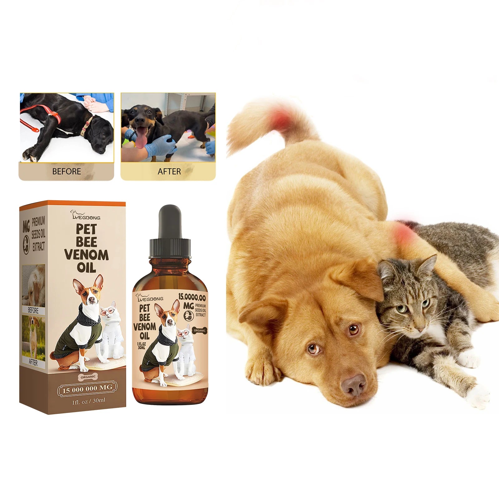 Pet Joint Care Drops, Bone Deformities Healing, Relieves Discomfort, Joint Repair Supplement, Anti-Itching Dog Joint Care Solution