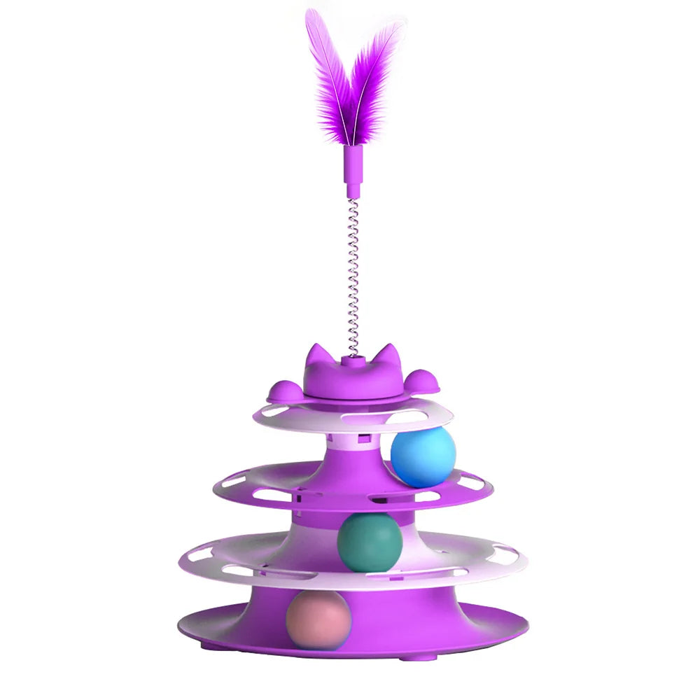 Interactive cat toy – vortex with balls and a stick