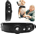 AirTag Holder Case Pet Dog Collar Leather Solid and Anti-Loss Genuine Leather AirTag Heavy Duty Dog Collar