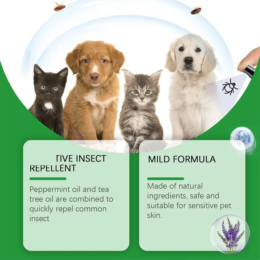 Pet Insect Repellent Dog Cat Hair Skin Insect Repellent Spray Daily Gentle Care Agent Repel Fleas Ticks Mites Pet Cleaning Spray