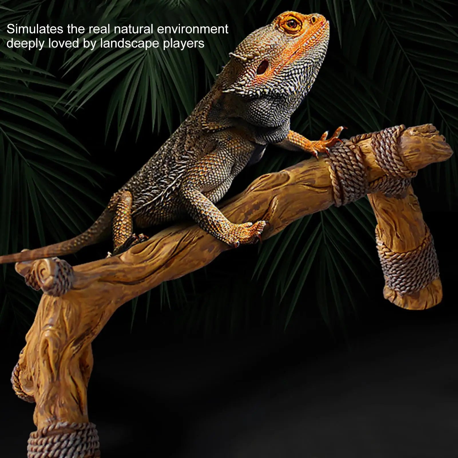Reptile Climbing Branch Resin Climbing Tree Branch for Lizards Natural Texture Reptile Habitat Decoration for Snakes Bearded Dragons