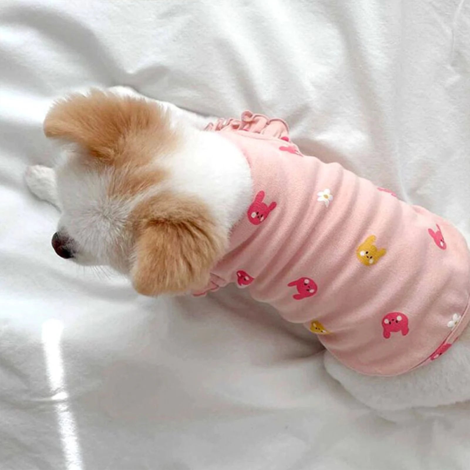 Vest for small dogs and cats - embroidered bunnies, flowers and bears