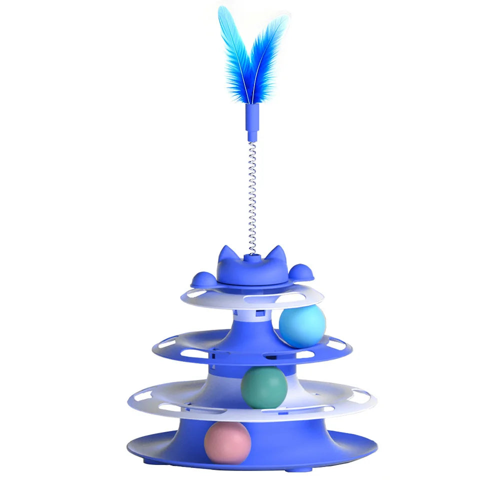 Interactive cat toy – vortex with balls and a stick