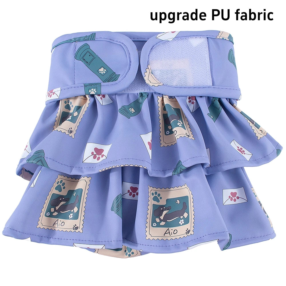 Adjustable Female Dog Diapers Reusable Washable Diapers for Small and Medium Dogs Solid Color Dog Dress Cute Pet Supplies