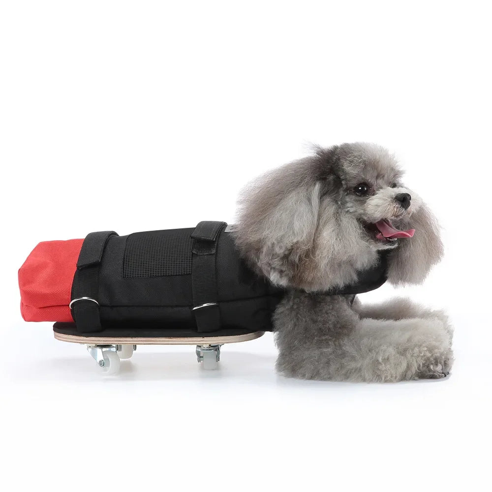 Pet Rehabilitation Aid Wooden Support Cart for Disabled Dogs with Chest and Limb Protection Mobility Scooter Dog Stroller