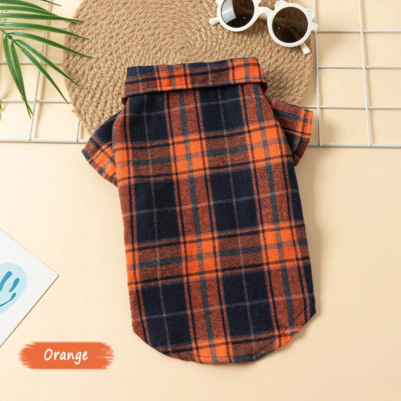 Plaid Shirts for Small Dogs and Cats – Polo Shirt for All Seasons