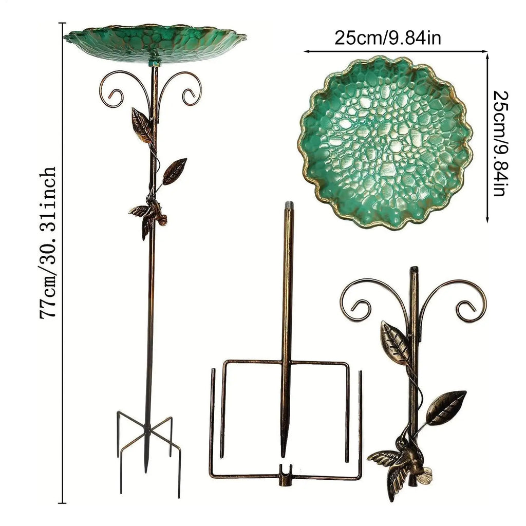 Bird Waterer on Stand – Metal, Adjustable Height, Garden Decoration