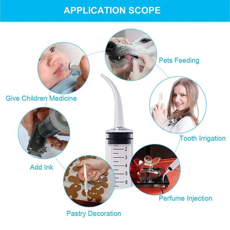 Plastic syringe for feeding small pets – 12ml, transparent, 1 pc or set of 3 pcs