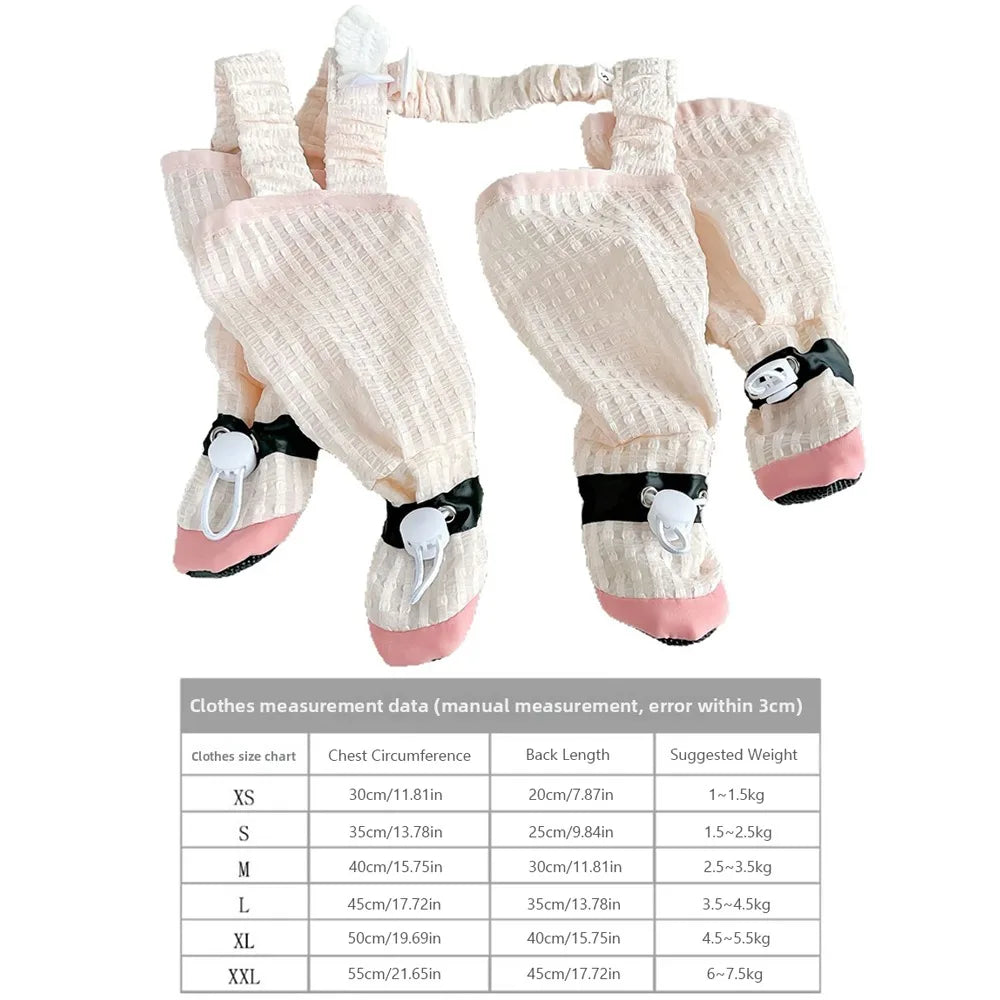Full Leg Protection Pet Strolling Going Out Pants Adjustable Anti-Slip Dog Four-Legged Pants Dust-Proof Dog Boot Leggings