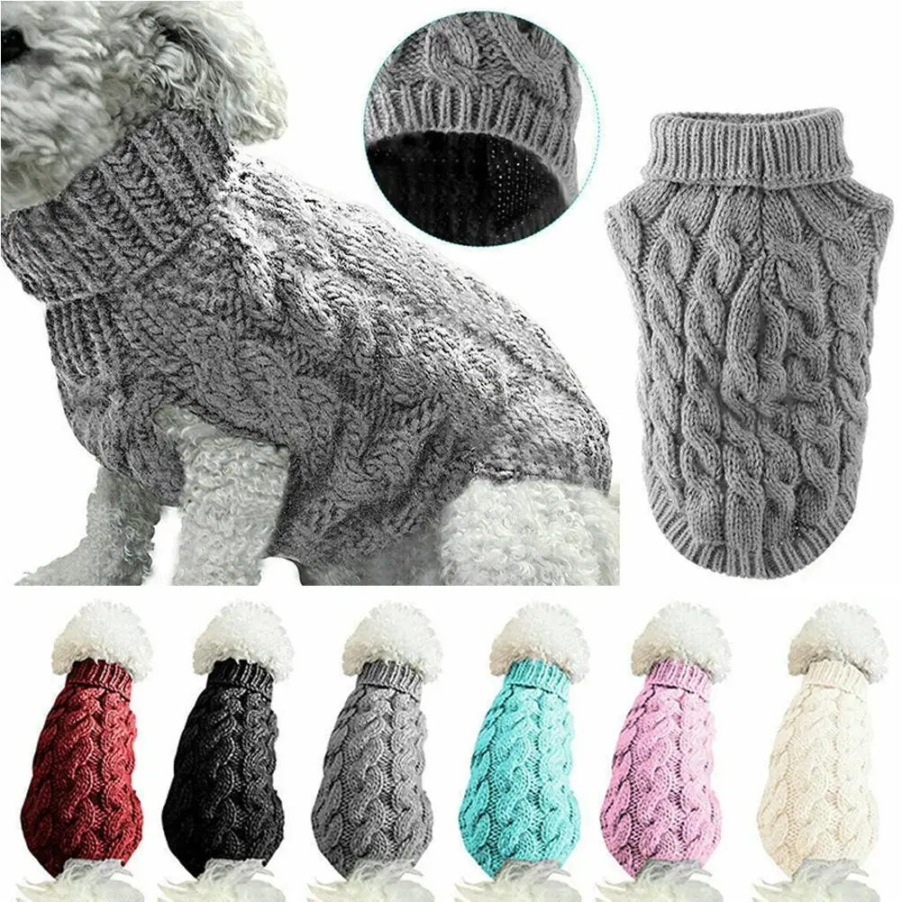 Pet Dog Sweater Small Dog Clothes Fashion Autumn Winter Solid Knitting Warm Comfortable Clothing Cat Puppy Clothes Costume