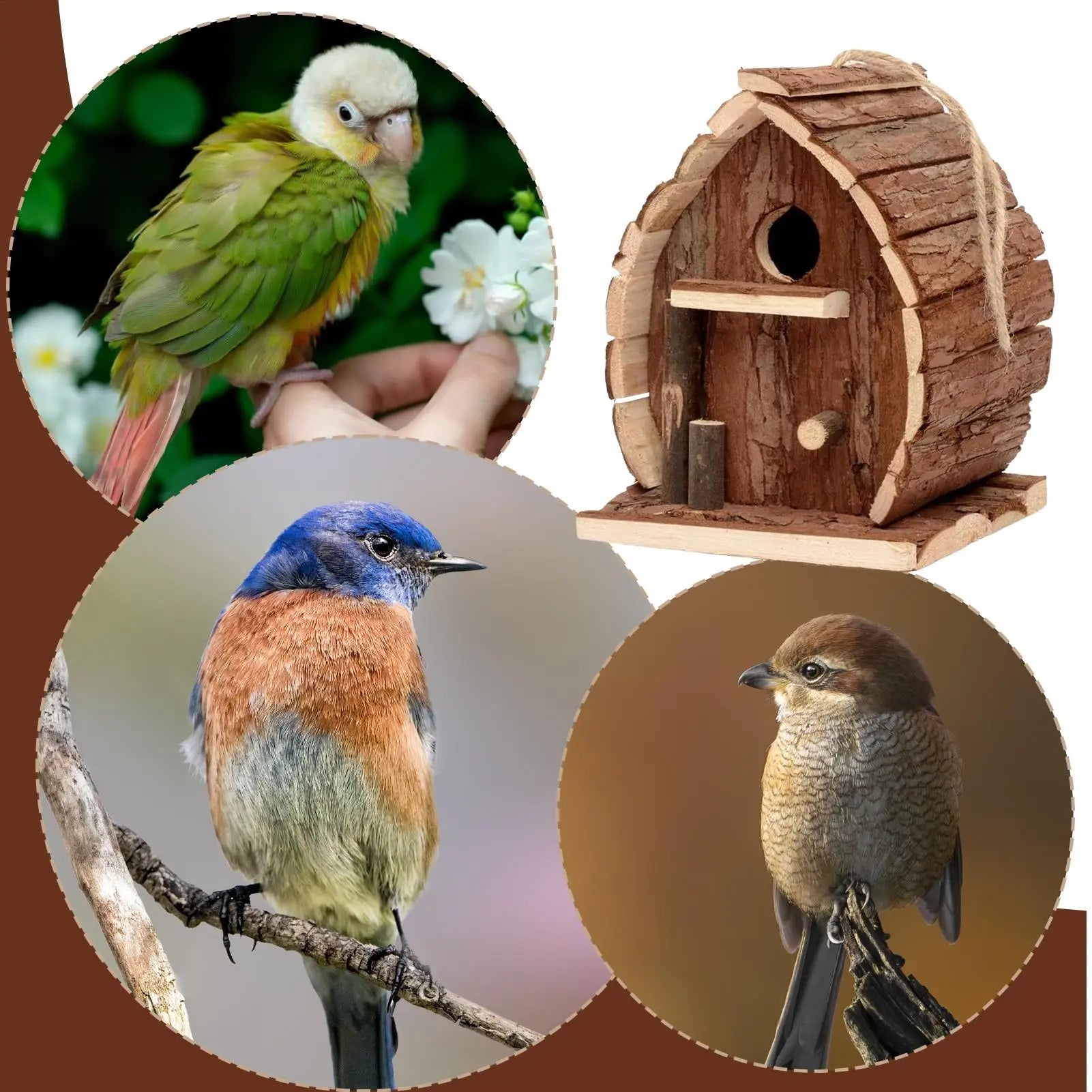 Wooden Birdhouse – Cage, Shelter, Garden and Balcony Decoration