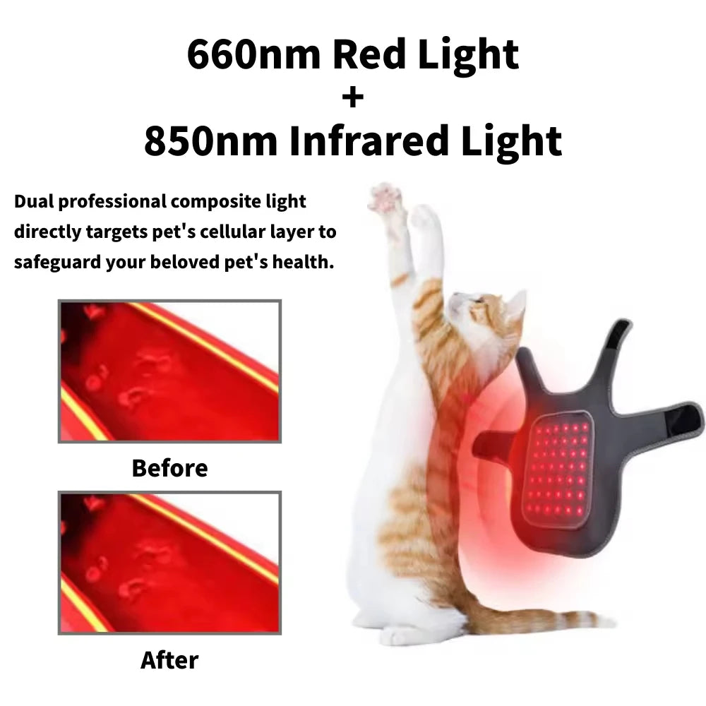 Portable Pet LED Infrared Light Therapy Device, Suitable for Cats and Dogs, Home Infrared Red Light Therapy Belt for Pet Care