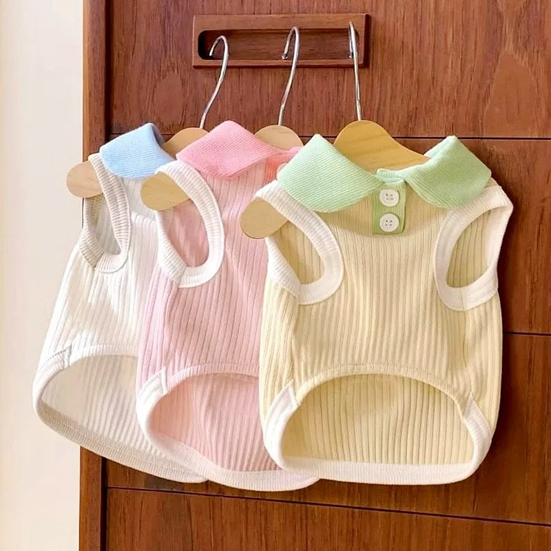 Puppy Summer Clothes for Small Dog Pet Dog Polo Shirt Cat Dog Cooling Vest Chihuahua Yorkshire Bichon Clothing Girls Dog T-Shirt