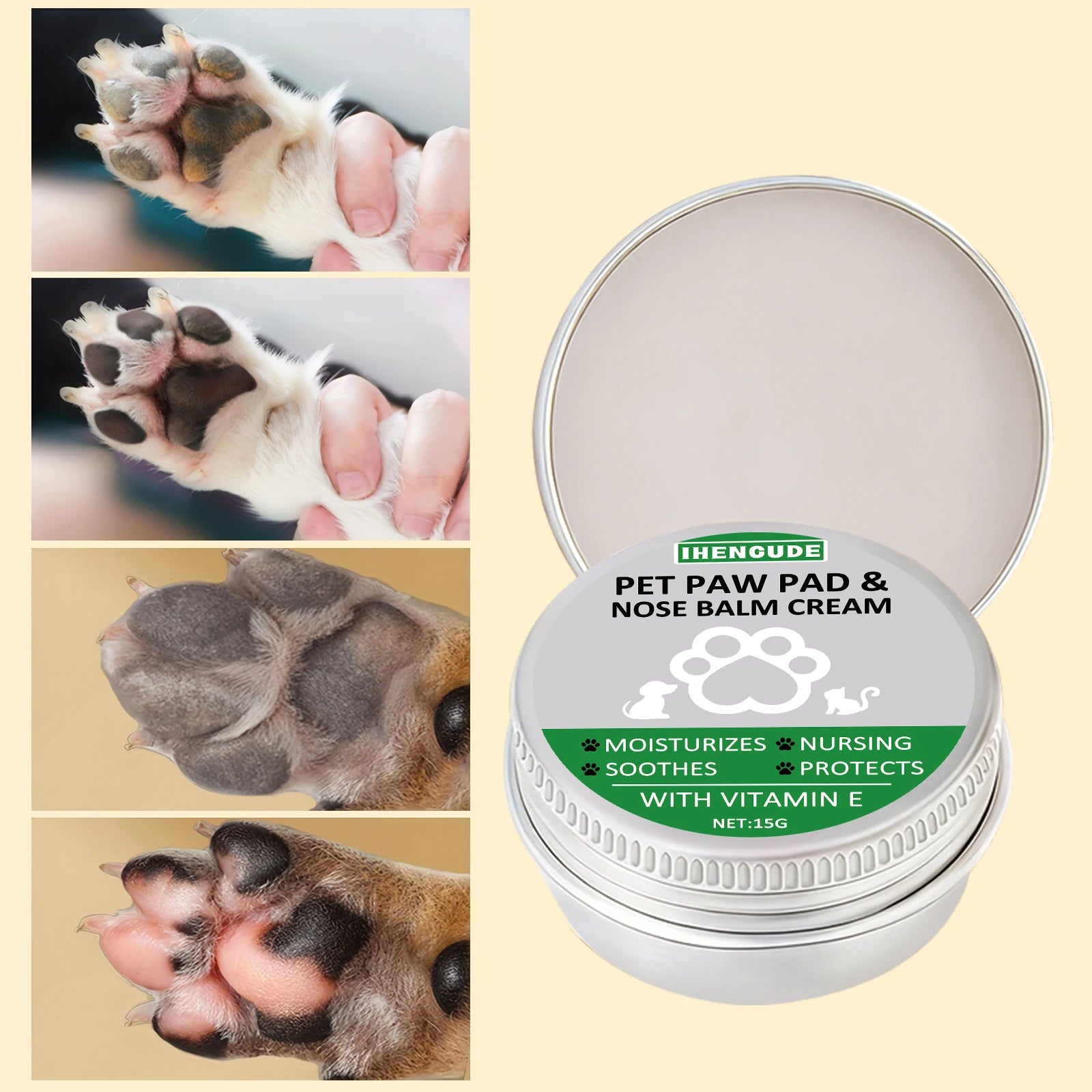 Nose and Paw Care Balm - Ultra-smooth pet care stick, soothes dry, cracked paws and protects pets from heat, perfect for dogs