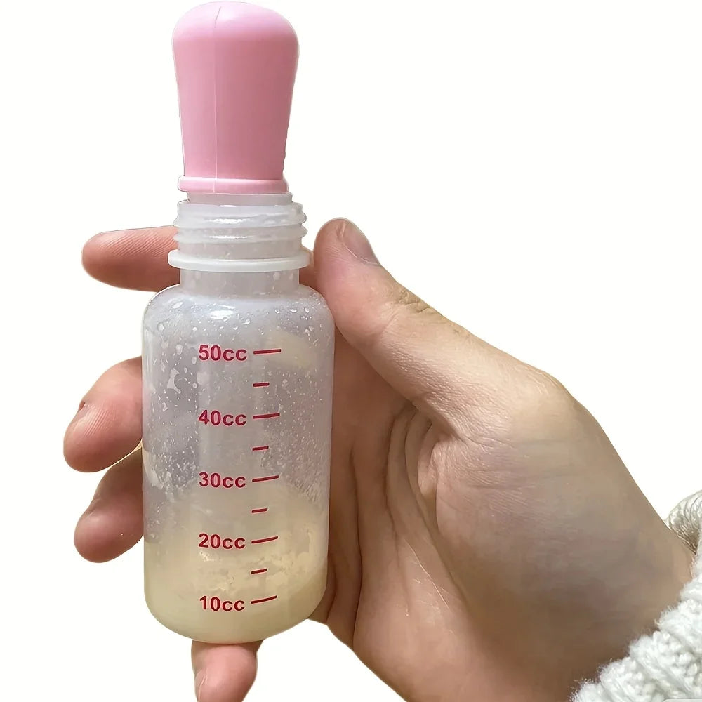 Pet Feeding Set for Cats and Dogs, Soft Silicone Pet Nursing Bottle with Transparent Storage Box, Sanitary, Clean, and Easy to Carry