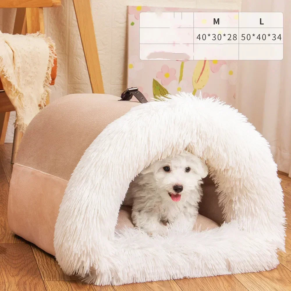 Plush Basket - Warm Bed for Cats and Small Dogs, M/L