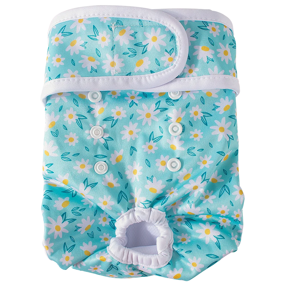 Washable Reusable Dog Diapers for Female Dogs-PUL Waterproof & Breathable,Multi-Layer Absorbent Core,Leak-Proof Tail Hole Design