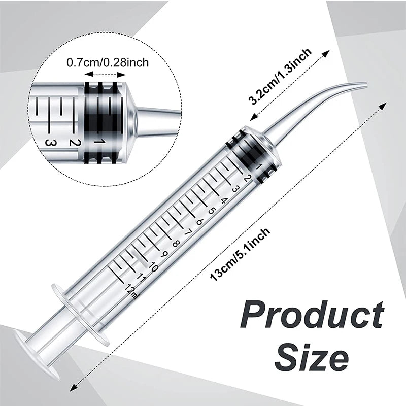 Plastic syringe for feeding small pets – 12ml, transparent, 1 pc or set of 3 pcs