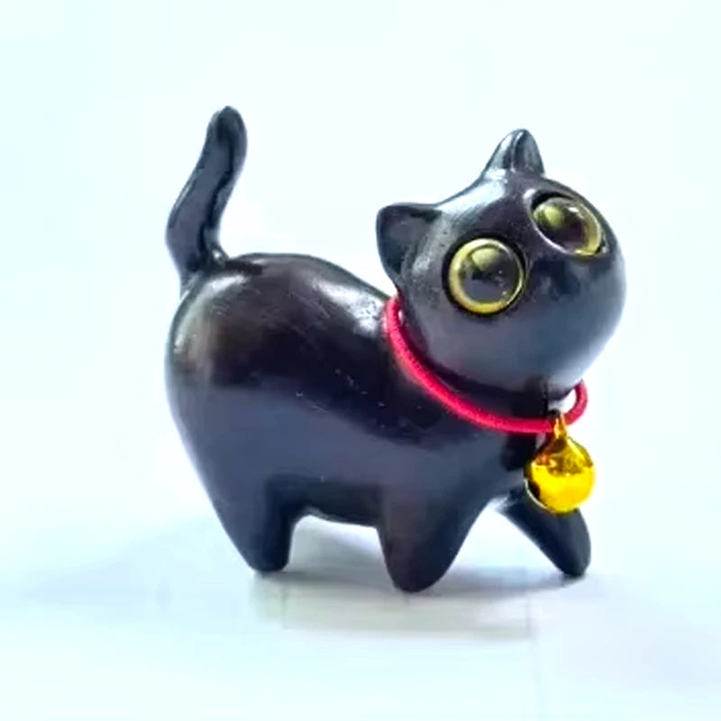 Small wooden cat figurine – hand-carved, made of sandalwood