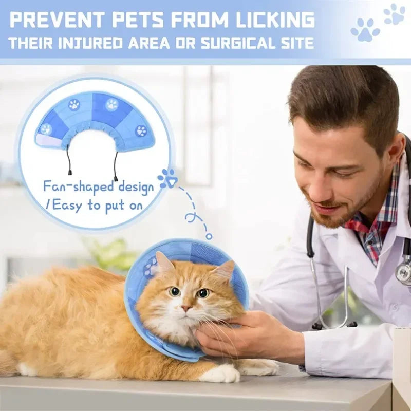 Soft Protective Collar for Cats and Dogs – Adjustable, Breathable, S/M/L