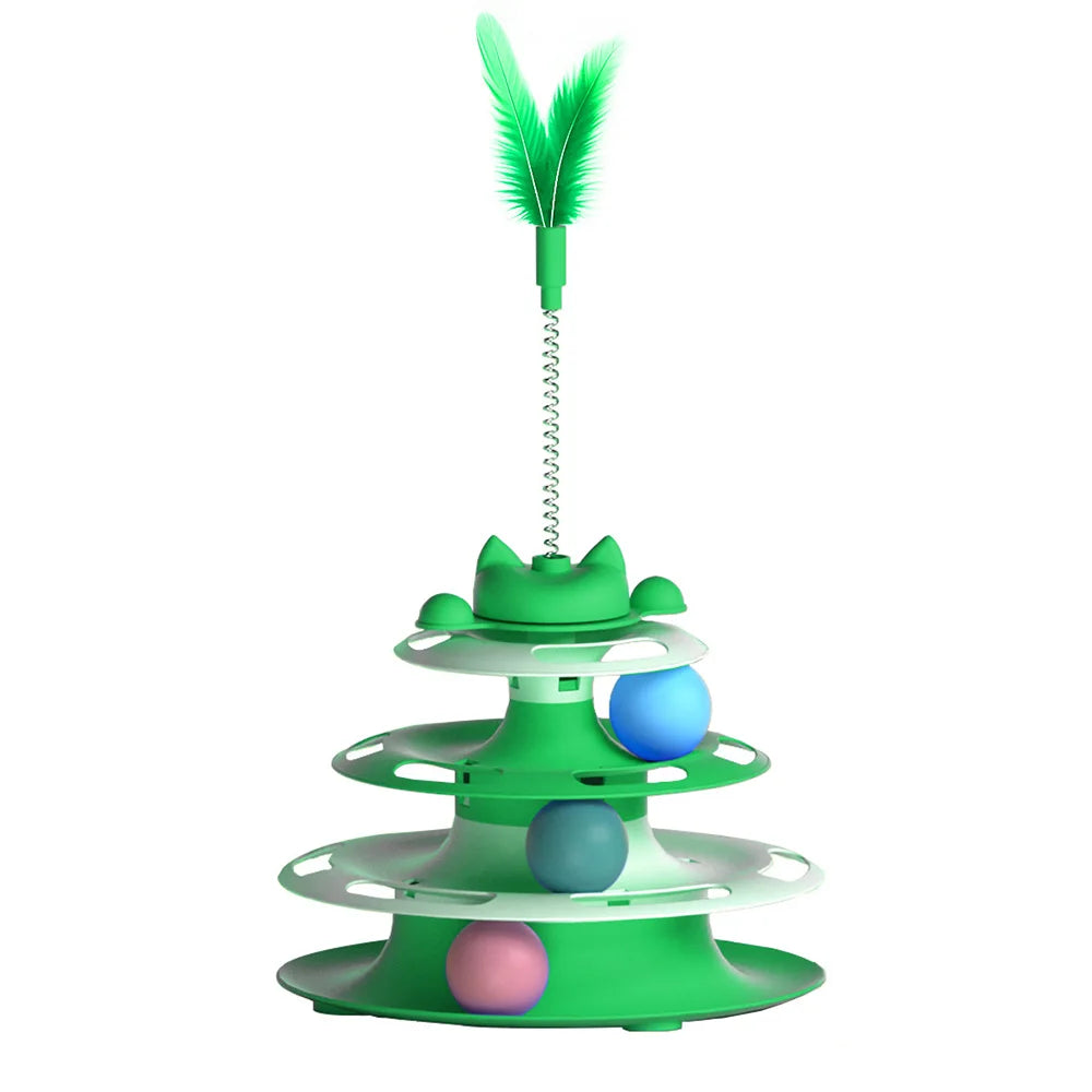 Interactive cat toy – vortex with balls and a stick