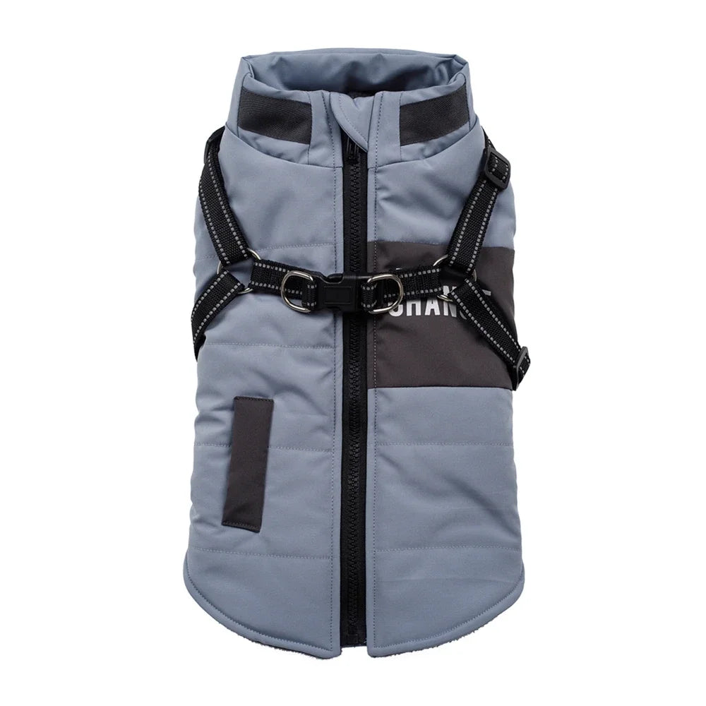 Dog Windbreaker with Dual D Leash Vest Dog Jacket Warm Dog Hoodie Warm Pet Dog Clothes