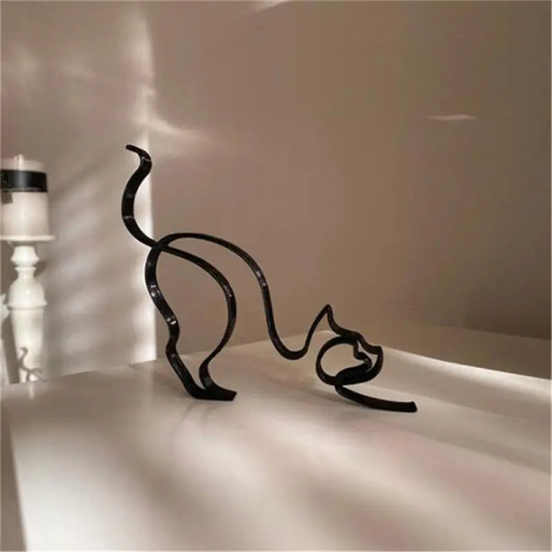 Metal dog sculpture – abstract minimalist figure for the home