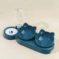 3-in-1 Cat Bowl Set – Tilted, with Gravity Water Dispenser