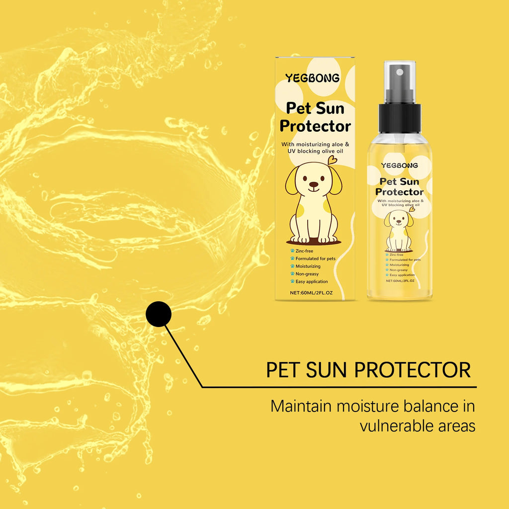 Pet Sunscreen Spray For Dogs UV Protection Moisturizing Sunblock For Nose Ears Paws Sensitive Skin Outdoor Summer Dog Skin Care