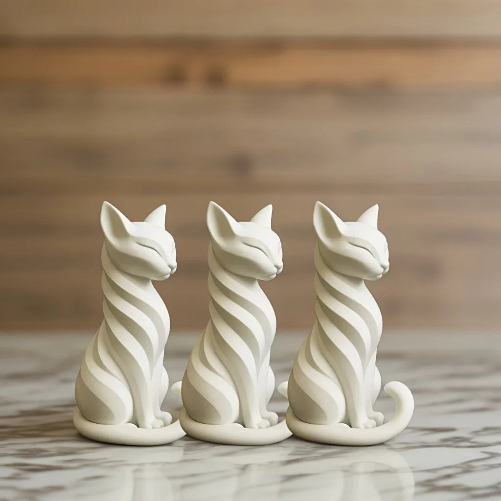 Elegant cat sculpture - European style, decorative home figure