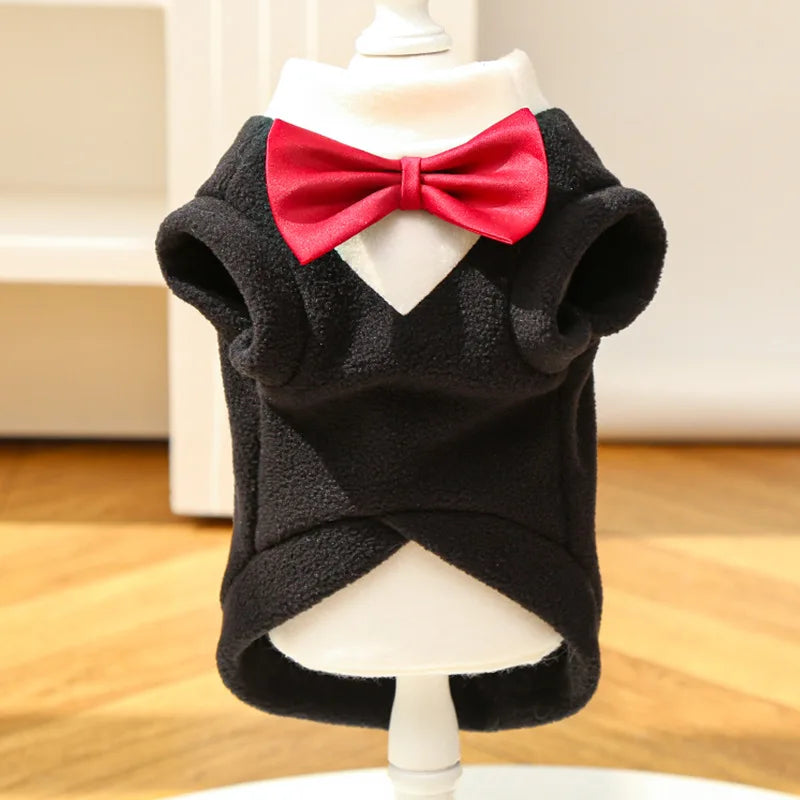 Formal Suits for Small Dogs and Cats – Tuxedo with Bow Tie, Weddings and Celebrations