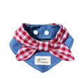 NEW Soft Dog Bandanas Breathable Adorable Pet Bandana with Red Plaid Bow Tie Dog Bibs for Small and Medium Puppies and Cats