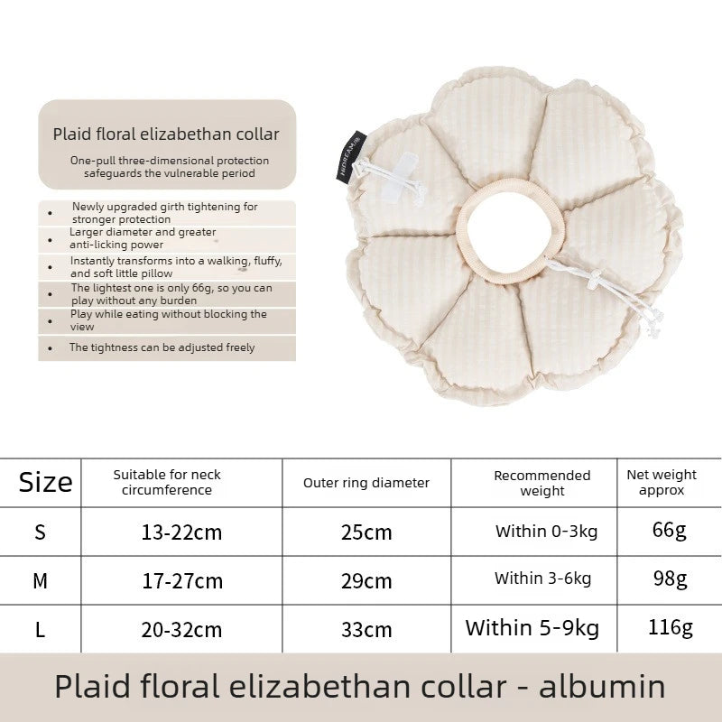 Soft protective cat collar – floral design, adjustable, waterproof