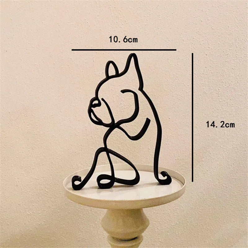 Metal dog sculpture – abstract minimalist figure for the home
