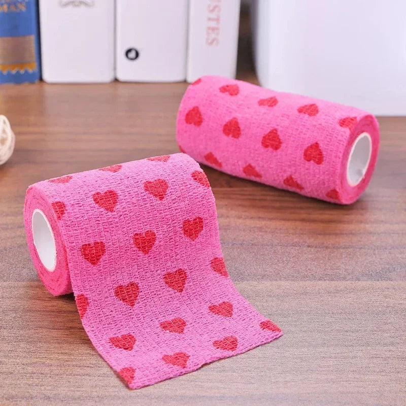 Pet Dog Cat Medical Breathable Elastic Bandage Non-woven Pet Self-Adherent Wound Outdoor Retractable Sports Tape Dog Accessories