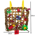Parrot Toy – climbing net, swing, and chew toy made of wood and seagrass