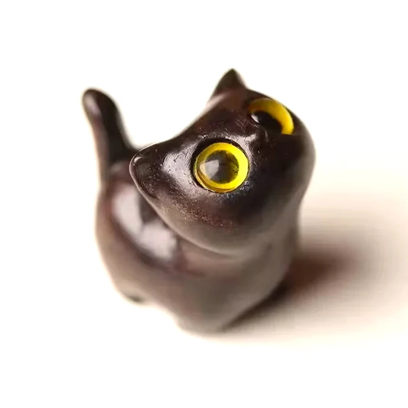 Small wooden cat figurine – hand-carved, made of sandalwood