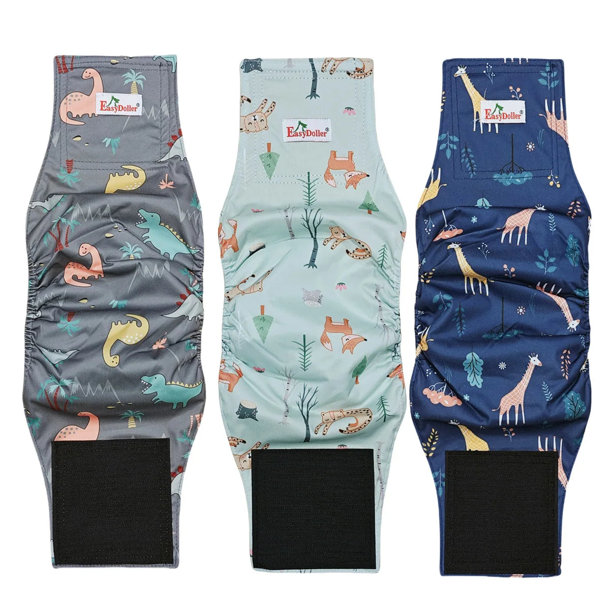 3 Pcs Male Dog Diaper Washable Reusable Belly Bands Pet Physiological Pants Fastener Tape Adjustable Dog Diapers for Training