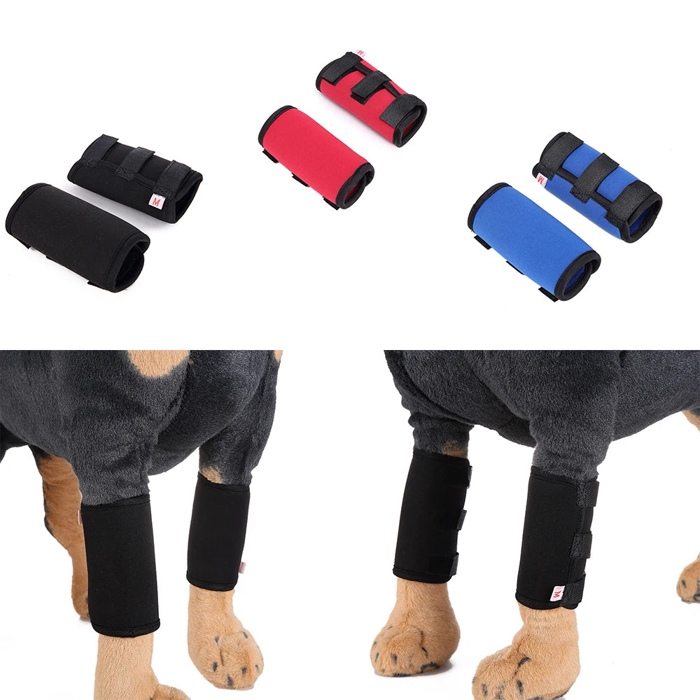1 Pair Dog Elbow Protector Sleeve Elbow Pad Dog Leg Hock Joint Protection Wounds with Bandage Wrap Heals Sprains Helps Pet Supply