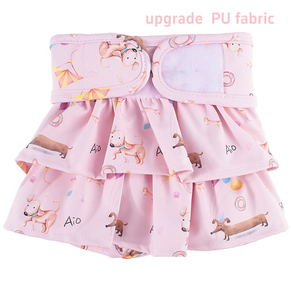 Adjustable Female Dog Diapers Reusable Washable Diapers for Small and Medium Dogs Solid Color Dog Dress Cute Pet Supplies