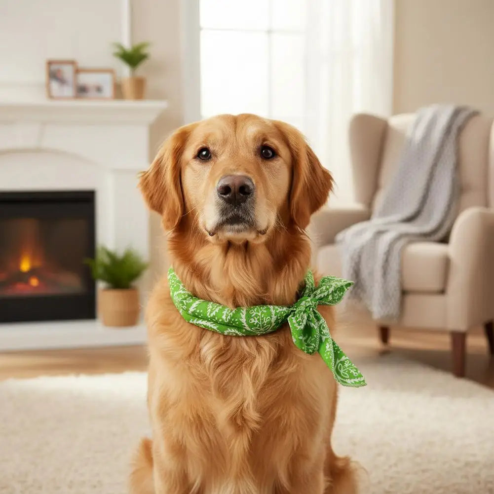 Cooling Pet Bandana for Dogs and Cats Summer Heat Relief Cotton Polyester Blend Adjustable Easy to Soak Use Lightweight Breathable